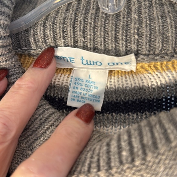 VINTAGE ONE TWO ONE COWL SWEATER- ramie and cotton blend - Picture 3 of 6